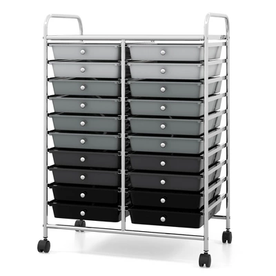 Tangkula Office Rolling Cart 20 Storage Drawers Scrapbook Paper Studio Organizer Gray 11 Tangkula Office Rolling Cart 20 Storage Drawers Scrapbook Paper Studio Organizer Gray - Image 9