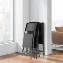 Tangkula 3PCS Patio Bistro Set Folding Wicker Chairs & Table Outdoor Patio Furniture Set -Beauty house GUEST bb64e775 4d61 43a6 be9c 4ec173c42fdc