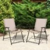 Tangkula 2/4 Piece Patio Folding Chairs Outdoor Dining Chairs W/ Breathable Fabric Heavy Duty Steel & Rustproof Steel Frame -Beauty house GUEST bcd8075f b44a 48cf ab47 8adc23a2b78f