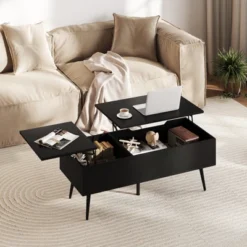Tangkula Lift Top Coffee Table W/ Split Top & 2 Hidden Compartments Tapered Metal Legs -Beauty house GUEST bd5932ed ba3c 4d6c 94f9 ef04baf88ba5