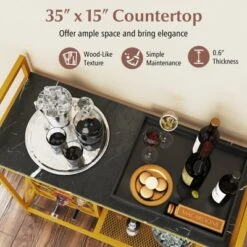 Tangkula Freestanding Floor Drink Rack, Wooden Coffee Bar Table W/ Drink Storage -Beauty house GUEST bd5bdfcf 026a 4084 937f 5af0be5484ca