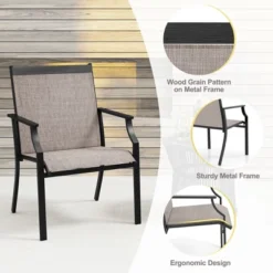 Tangkula Patio Chairs Set Of 4 Dining Chairs W/ Curved Backrest Long Armrest Breathable Fabric 16 Tangkula Patio Chairs Set Of 4 Dining Chairs W/ Curved Backrest Long Armrest Breathable Fabric -Beauty house GUEST bdea891b 2e83 4f4b ab51 3ec298b56b09