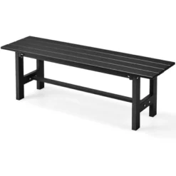 Tangkula Outdoor HDPE Bench W/ Metal Frame 47" X 14" X 16" For Yard Garden -Beauty house GUEST bdf9f6fd f277 41de 8cda 657abe4e60bc
