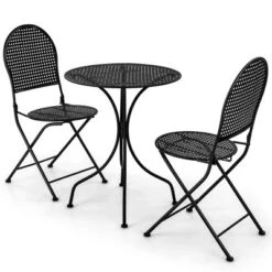 Tangkula 3 PCS Patio Bistro Set All-weather Metal Table & Chair Set For 2 Person Modern Furniture Set -Beauty house GUEST bebd2540 090c 4941 926d 9cf2adc64393