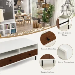 Tangkula Coffee Table Modern Rectangle W/ Storage Shelf & Drawers Living Room Furniture 17 Tangkula Coffee Table Modern Rectangle W/ Storage Shelf & Drawers Living Room Furniture -Beauty house GUEST bf070f10 a891 44ac 9ee5 b618a34ea7c3