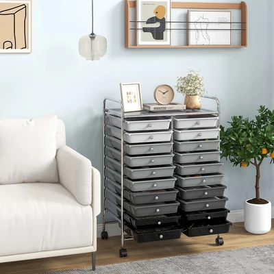 Tangkula Office Rolling Cart 20 Storage Drawers Scrapbook Paper Studio Organizer Gray 3 Tangkula Office Rolling Cart 20 Storage Drawers Scrapbook Paper Studio Organizer Gray