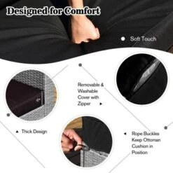 Tangkula 9 Pieces Outdoor Patio Furniture Set W/ 32" Propane Fire Pit Table Sectional Sofa Set W/ Storage Box Black/Gray/Navy/Red/Turquoise/Off White -Beauty house GUEST bfc47221 c65b 4a5e 82d4 b91b648173ee 1