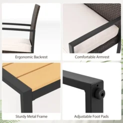 Tangkula Set Of 4 PE Rattan Patio Conversation Set Outdoor Porch Chairs Loveseat With Coffee Table And Soft Cushions Metal Frame -Beauty house GUEST bfcf4851 432a 4d4d 9856 a0431494293d