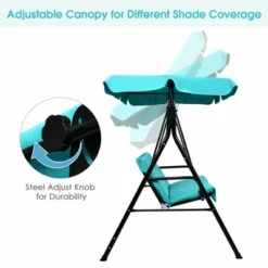 Tangkula Blue Outdoor Swing Canopy Patio Swing Chair 2-Person Canopy Hammock -Beauty house GUEST c01509ed 900b 4e3f 81f0 4b9c003d0ef8