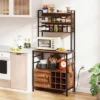 Tangkula 67" Bakers Rack W/ Power Outlet Coffee Bar Cabinet W/ S-Shaped Hooks -Beauty house GUEST c0569cda 35b7 4c81 8710 6c691087ceae