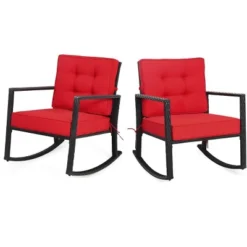 Tangkula 2PCS Outdoor Wicker Rocking Chairs Glider Rattan Rocker Recliner With Cushion 24 Tangkula 2PCS Outdoor Wicker Rocking Chairs Glider Rattan Rocker Recliner With Cushion -Beauty house GUEST c162300c 5bbf 402f be5d 62798601c4e3