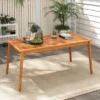 Tangkula Outdoor Acacia Wood Dining Table For 6 People 67” X 35” Rectangular Patio Bistro Table With Built-in Umbrella Hole Picnic Table For Porch -Beauty house GUEST c16cf5e0 ead8 42e8 9756 a122ef1bf0e5
