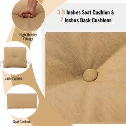 Tangkula 2-Person Outdoor Patio Glider Bench Swing Seat Bench W/ Seat & Back Cushions -Beauty house GUEST c1c5b32d 1d33 4d2d bec4 73d0445df18d