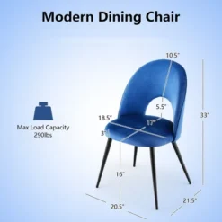 Tangkula Dining Chair Set Of 4 Velvet Upholstered Side Chair W/ Metal Base For Living Room -Beauty house GUEST c289a00e 0502 4e4d 9873 3f206d512689