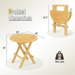 Tangkula Patio Folding Side Table W/ X-shaped Legs & Slatted Tabletop For Backyard -Beauty house GUEST c2c44e01 f499 47d4 855d b4dd1fdaecfc