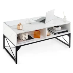 Tangkula High-gloss LED Coffee Table W/ Faux Marble & Tempered Glass Top 4 Storage Cubes 23 Tangkula High-gloss LED Coffee Table W/ Faux Marble & Tempered Glass Top 4 Storage Cubes -Beauty house GUEST c2d3f9ff 0058 405d 9a4d c41d8f94f071