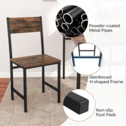 Tangkula Set Of 2 Dining Chairs W/Metal Legs Slanted Back Wide Seat For Living Room -Beauty house GUEST c2e7342f 8418 4fd8 8f01 4d2cc876c00c