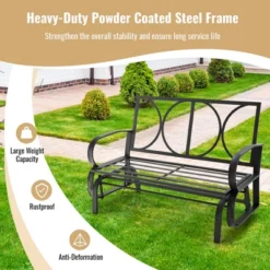 Tangkula 2-Person Outdoor Patio Glider Bench Swing Seat Bench W/ Seat & Back Cushions -Beauty house GUEST c2eb0a6b 9b58 4541 9cfa 71f5306bcd8d