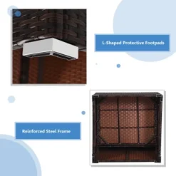 Tangkula 4PCS Rattan Patio Sofa Conversation Set Outdoor Furniture Set W/ Cushion -Beauty house GUEST c376a0de 498d 4d18 812d 17e1c271fed1