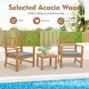 Tangkula 3PCS Furniture Set Acacia Wood Conversation Set W/ Soft Seat Cushions Outdoor Gray -Beauty house GUEST c3883f37 e007 4d81 ba39 93d1594d3cbe