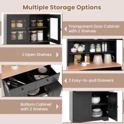 Tangkula Pantry Cabinet 67" Tall Kitchen Floor Cabinet W/ 2 Removable Shelves 2 Drawers 17 Tangkula Pantry Cabinet 67" Tall Kitchen Floor Cabinet W/ 2 Removable Shelves 2 Drawers -Beauty house GUEST c3a7ab8c cdba 4589 84be 2e4a656b7882