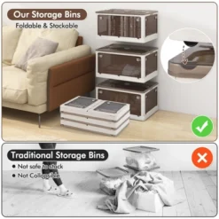 Tangkula 6-Pack Stackable Storage Bins W/Lids 24 Gallon Collapsible Plastic Container Box -Beauty house GUEST c3fa06d1 a465 49cd 9784 303e2ef70ff8