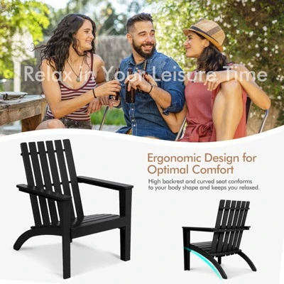 Tangkula 2PCS Wooden Adirondack Chair W/Ergonomic Design Outdoor Lounge Armchair Acacia Wood Chair For Yard&Patio 7 Tangkula 2PCS Wooden Adirondack Chair W/Ergonomic Design Outdoor Lounge Armchair Acacia Wood Chair For Yard&Patio - Image 5