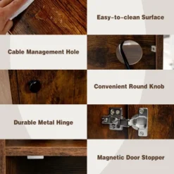 Tangkula Nightstand Bedside End Side Table Bookshelf W/ Charging Station -Beauty house GUEST c45613a3 1b4d 4aec af69 e6bf55648868