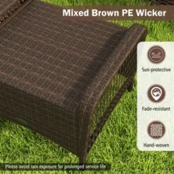 Tangkula 2 Pieces Outdoor Patio PE Wicker Ottomans W/ Removable Cushions Footstools -Beauty house GUEST c4ac7620 c13c 4ae6 b83e 61e6a653baa5