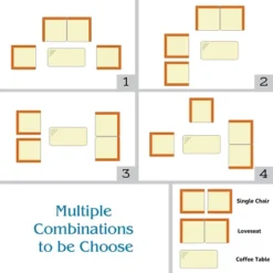 Tangkula 4PCS Rattan Furniture Set Coffee Table Cushioned Sofa Garden Lawn Patio Navy -Beauty house GUEST c520bc92 1281 4856 90d3 c8b97ced0d3f