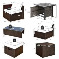 Tangkula 9 Pieces Furniture Set W/ 50,000 BTU Propane Fire Pit Table Patio Black -Beauty house GUEST c5779dde 7064 4407 9245 f6973253db0c 1