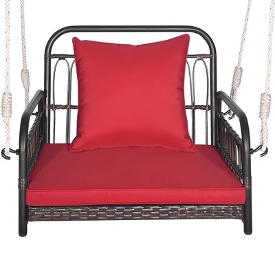 Tangkula Single Person Hanging Swing Outdoor Hanging Seat W/ Back Cushion & Seat Cushion 10 Tangkula Single Person Hanging Swing Outdoor Hanging Seat W/ Back Cushion & Seat Cushion - Image 8