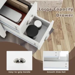 Tangkula 2PCS Nightstand Side End Sofa Table W/ 2 Drawers For Living Room Bedroom White -Beauty house GUEST c6896f0c 34a3 48f4 95a2 ded460a2de1e