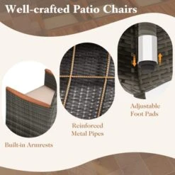 Tangkula 9PCS Patio Rattan Furniture Dining Set Acacia Wood Table Cushioned Chair For Outdoor -Beauty house GUEST c68c23b3 4a82 450d 8e05 c457ab6436dd