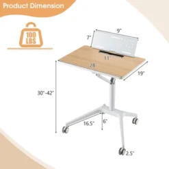 Tangkula Pneumatic Standing Desk Rolling Adjustable Laptop Cart Podium Detachable Holder -Beauty house GUEST c6b1b9ff 3b36 43d6 9cbe d98175c63d29