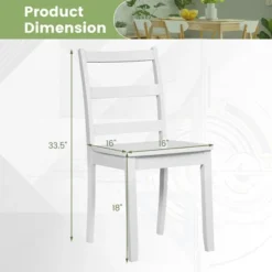 Tangkula Dining Chairs Set Of 2 Wood Dining Room Kitchen Side Chairs For Living Room -Beauty house GUEST c6beddd9 9cbb 4953 9483 cf4a94c8a00f