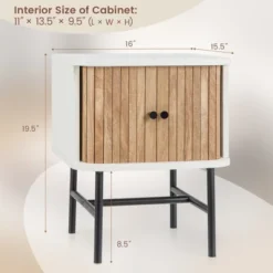 Tangkula Set Of 2 Nightstand Compact Modern End Side Table W/ Sliding Doors -Beauty house GUEST c6eaa767 2d1b 47e3 9aeb fe33e57460f9