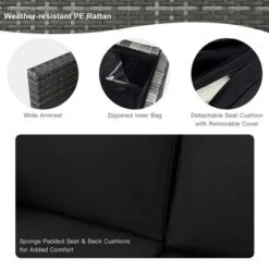 Tangkula 9 PCS Patio Rattan Furniture Set Fire Pit Table Storage Black W/ Cover 22 Tangkula 9 PCS Patio Rattan Furniture Set Fire Pit Table Storage Black W/ Cover -Beauty house GUEST c761927a 3d2f 4c0e a0b5 781a6ebda138