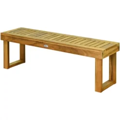 Tangkula Set Of 2 Patio Garden Dining Bench Acacia Wood Bench -Beauty house GUEST c780c21f 9375 4c55 9aaa 4f758ec0c858