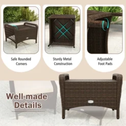 Tangkula 2 Pieces Outdoor Patio PE Wicker Ottomans W/ Removable Cushions Footstools -Beauty house GUEST c856e504 37ef 4ae3 ab85 fffcb01bd0ac