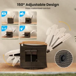 Tangkula 2PCS Outdoor 360° Swivel Rattan Recliner Chair Patio Wicker Chaise Lounge Chair -Beauty house GUEST c8e1a6a9 8a6d 4e89 b13f 9b6bca2083dd