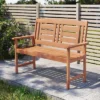 Tangkula Patio Wood Bench Garden Loveseat W/Inclined Backrest Long Armrests Wood Grain -Beauty house GUEST c9a2d5f7 4501 4b03 b6e1 ccb617434c6d