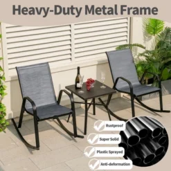 Tangkula 4pcs Patio Rocking Chair Heavy-Duty Metal Rocker Outdoor Anti-Slip Gray 14 Tangkula 4pcs Patio Rocking Chair Heavy-Duty Metal Rocker Outdoor Anti-Slip Gray -Beauty house GUEST c9bfaff8 d45e 4493 9015 e233b5d723c3