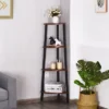 Tangkula 4-layers Corner Shelf Metal Storage Rack Bookcase Display Stand Wood -Beauty house GUEST ca2983a8 d5ad 420a b2ef cc057f4faab3
