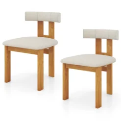 Tangkula Dining Chair Set Of 4 Upholstered Kitchen Chair W/ Padded Seat & Curved Backrest -Beauty house GUEST cb8c7dac c4a8 4ff4 b6dc 06cba8f99455