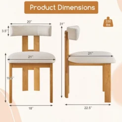 Tangkula Dining Chair Set Of 4 Upholstered Kitchen Chair W/ Padded Seat & Curved Backrest -Beauty house GUEST cbab219f 3f62 41f0 8ed1 c1e89b1350c9