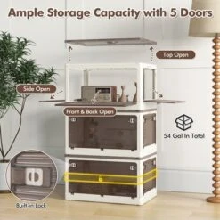 Tangkula 6-Pack Stackable Storage Bins W/Lids 24 Gallon Collapsible Plastic Container Box -Beauty house GUEST cbcc040c f2b5 4650 b9ca cf08b338fc49