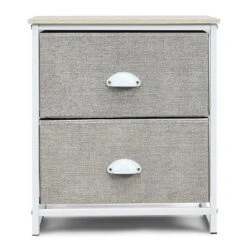 Tangkula 2-Drawer Nightstands Organizer End Table Storage Unit Bedroom White/Black -Beauty house GUEST cbde6f6b ebab 4a8e 94e3 7541005b5aa0