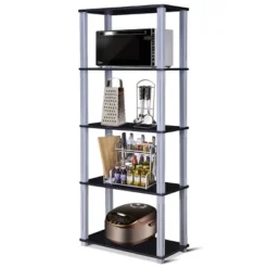 Tangkula 5-Tier Storage Rack Display Shelves Bookshelf For Home Office -Beauty house GUEST cc92aceb 5c8f 461d b7bd 3aa67306686b