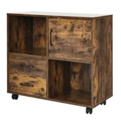 Tangkula Mobile File Cabinet With 2 Drawers Lateral Printer Stand With Shelves Storage -Beauty house GUEST ccc73b1b 01f2 4e73 8174 bc5a67fbdb09